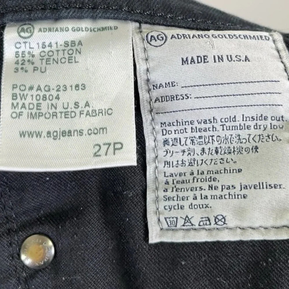 AG Adriano Goldschmied The Stevie Cuff Ankle Straight Petite Dark Wash Jeans - Picture 9 of 13